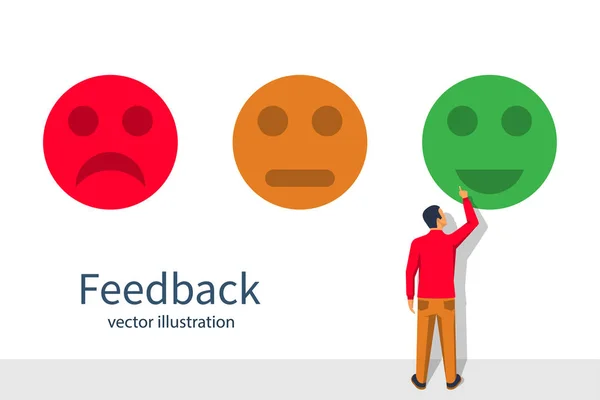 Feedback concept. Keuze emoties — Stockvector