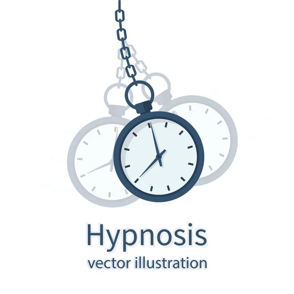 Hypnose concept. Kijken op een ketting. — Stockvector