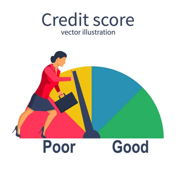 Puntuación de crédito, medidor. — Vector de stock