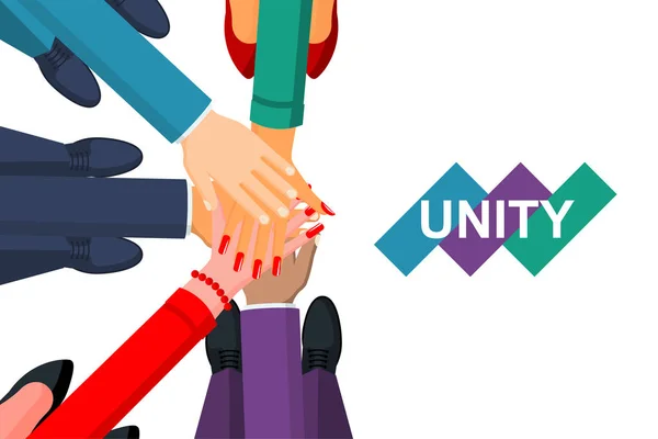 Αντίληψη της ενότητας. Κάτοψη του μια ομάδα από νέους επιχειρηματίες — Διανυσματικό Αρχείο