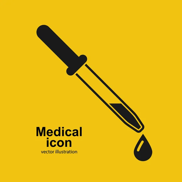 Dropper-Symbol. Element der medizinischen, chemischen Laborausrüstung — Stockvektor