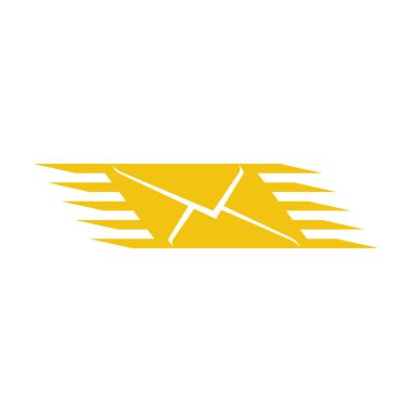 Logo hızlı posta. Posta veya Postane simgesi. SMS işareti. 