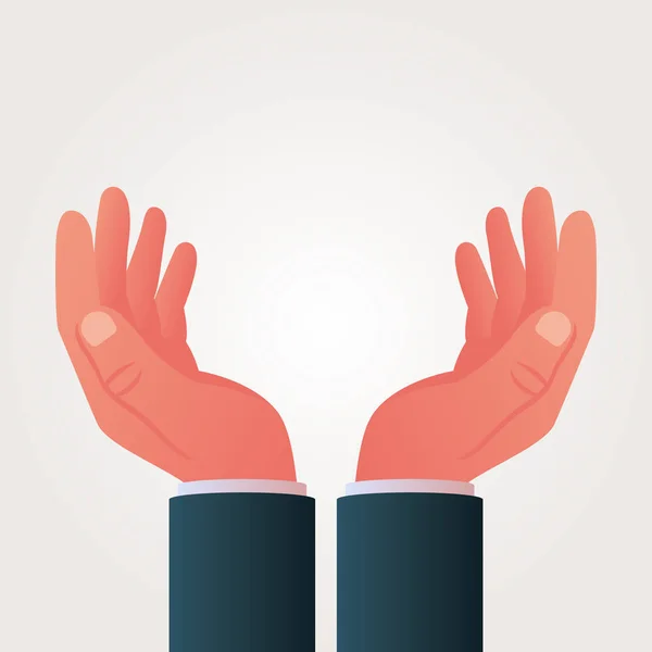 Mãos palmas juntas — Vetor de Stock
