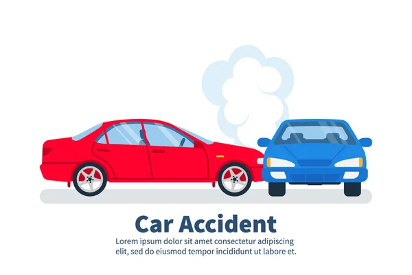 Concept d'accident de voiture. Incident de transport, style dessin animé . — Image vectorielle