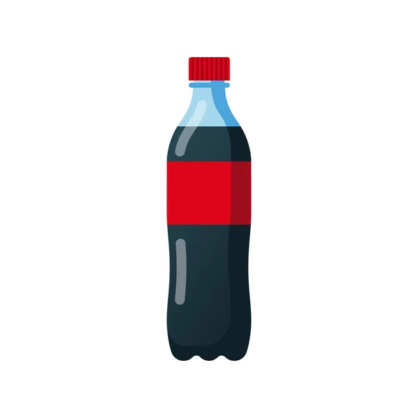 Fles frisdrank. Cola in kunststof tarre. — Stockvector