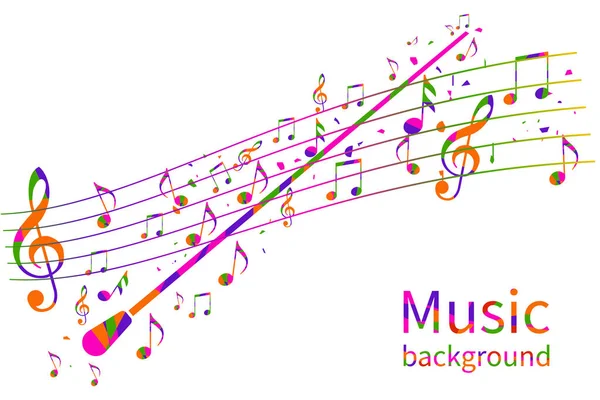 Fond musical coloré. Orchestre chef d'orchestre abstrait — Image vectorielle
