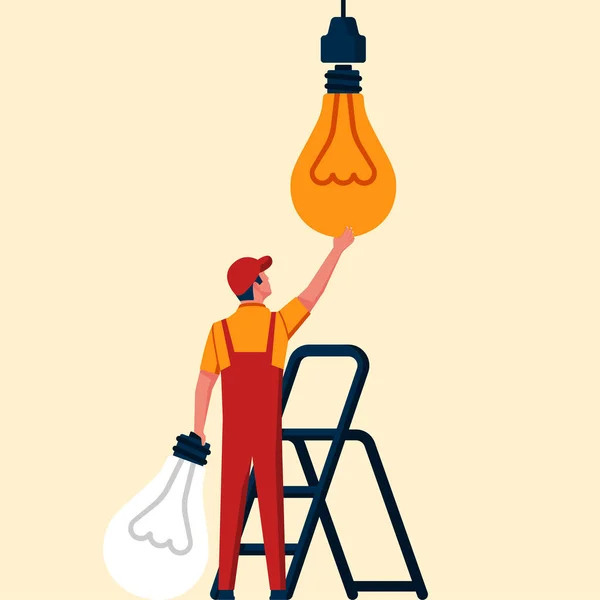 Byte lampa. Ersätter glödlampan — Stock vektor