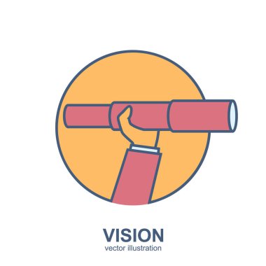 Vizyon minimal tasarım satırı simgesi