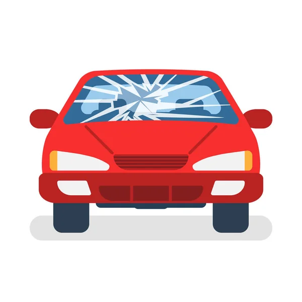 Broken car windshield. — Stock Vector