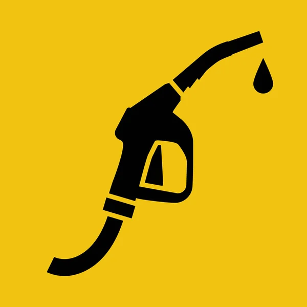 Icône pompe à carburant silhouette noire — Image vectorielle