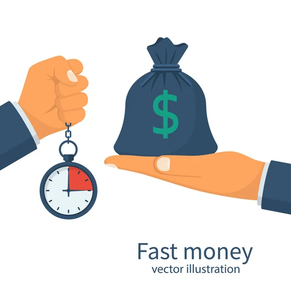 Fast money. Granting a loan in a short time. — Stock Vector