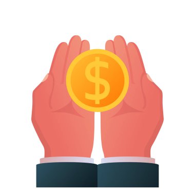 Para istemek. Adam para açık avuç içi tutar