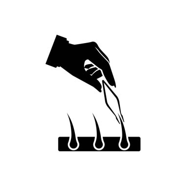 Depilasyon kavramı. Elinde metal cımbız 