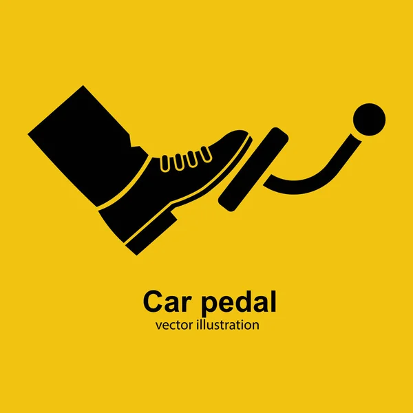 Coche de pedal silueta icono negro — Vector de stock