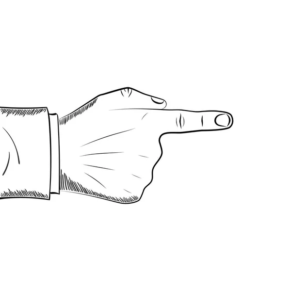 Palec ręki wskazując styl rysowania. — Wektor stockowy