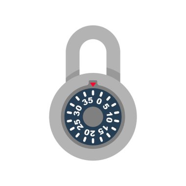 Şifreli kilit. Vektör çizim düz tasarımı