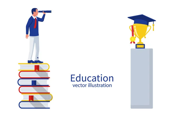 Education concept. Vision graduation — Stock Vector