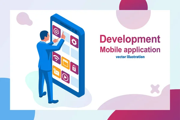 Schnittstellenentwicklung, Design mobile App — Stockvektor