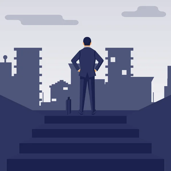 階段を登っての実業家 — ストックベクタ