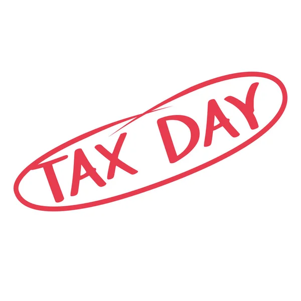 Jour de l'impôt 15 avril 2019. Encerclé sur un marqueur blanc rouge . — Image vectorielle