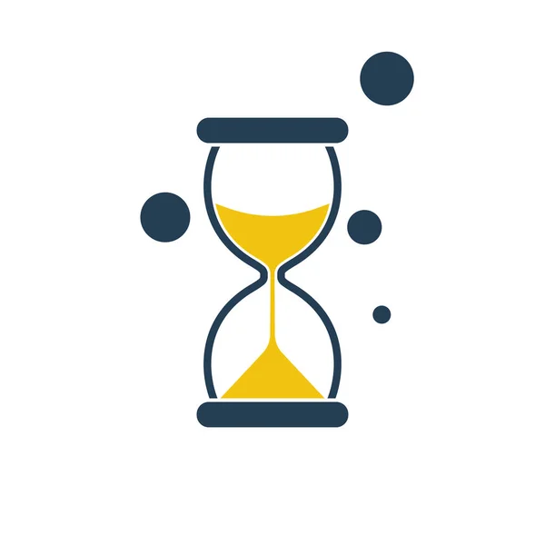 Hourglass silhouette flat icon — Stock Vector