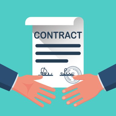 Karşılıklı imzalanan sözleşme arka plan üzerinde iki İşadamlarından. 