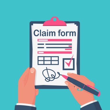Sigorta hasar talep formu imzalama işadamı