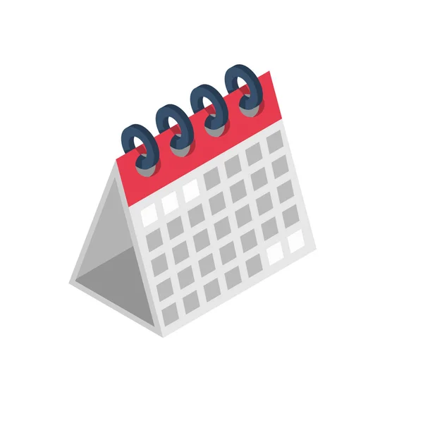 Ícone isométrico do calendário — Vetor de Stock
