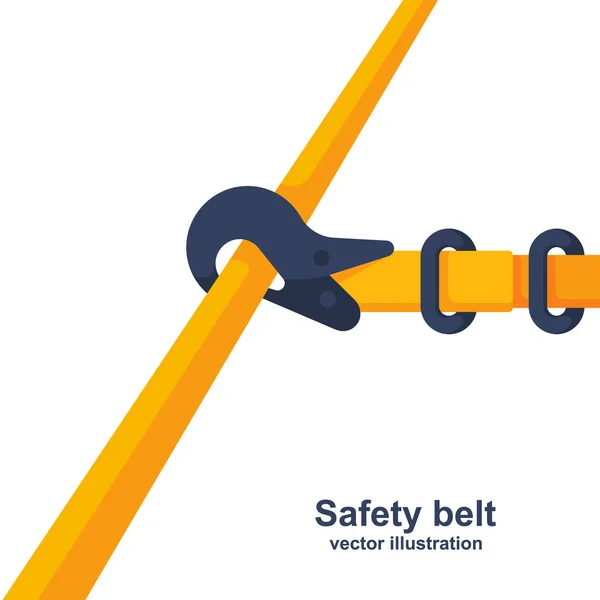 Cinturón de seguridad. Cinturón de seguridad sujeto a la tubería — Archivo Imágenes Vectoriales