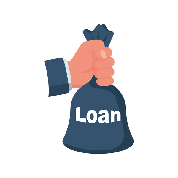 Loan bag icon. Loan or lending cash to buy asset. — Stock Vector