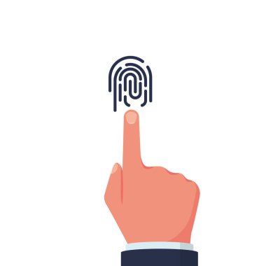 Parmak izi simgesi. Kimliği uygulama.