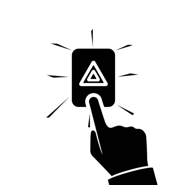 Alarmknopf Auto blacl Symbol. Silhouettenwarnsystem — Stockvektor