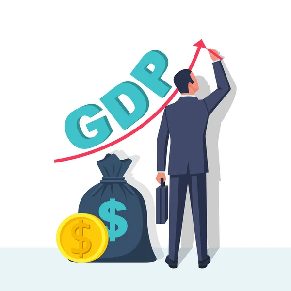 增长 Gdp. 政府预算、公共开支 — 图库矢量图片