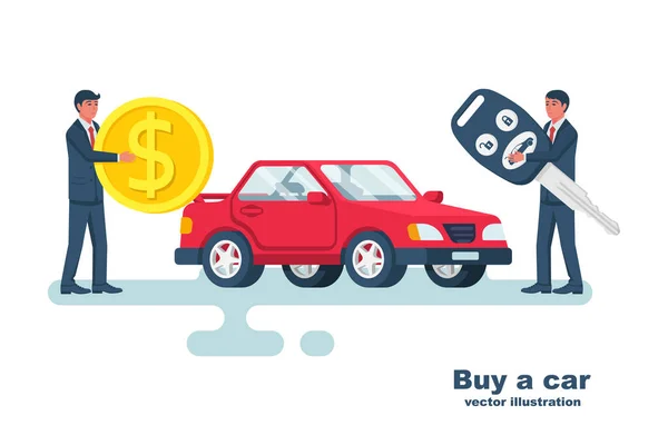 Köpa en bil. Mall hyra en auto. — Stock vektor