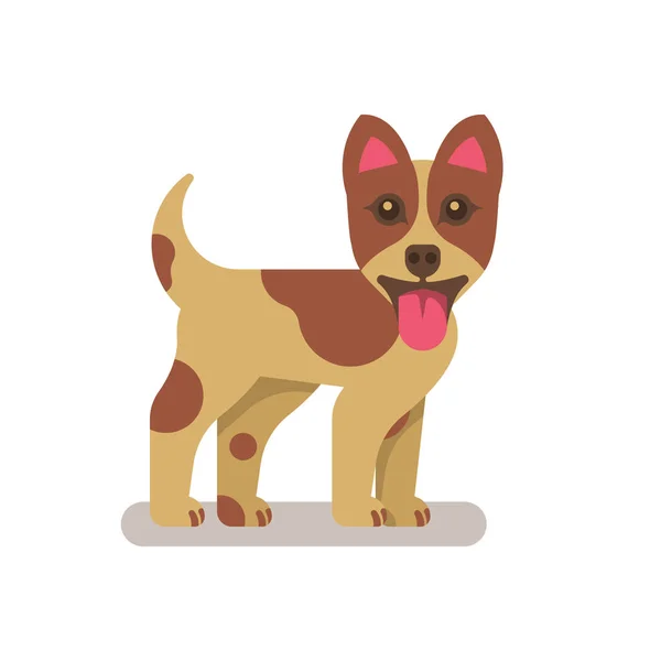 Alegre perro feliz con su lengua colgando — Vector de stock