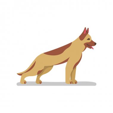 Alman çoban ırkı. Safkan köpek vektörü