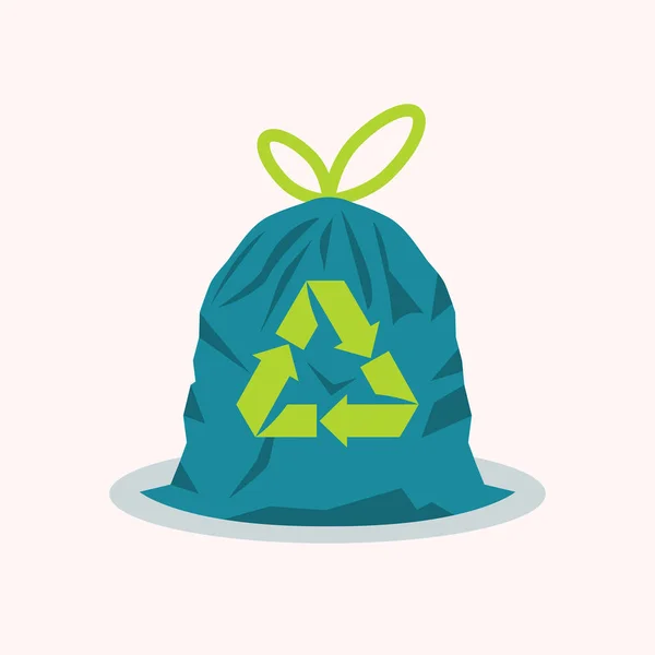 Recycler sac icône dessin animé vecteur plat — Image vectorielle
