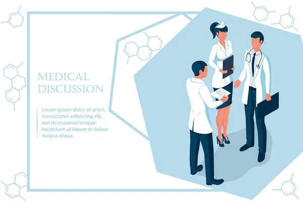 Discussions équipe d'enquêtes médicales — Image vectorielle