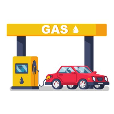 Benzin istasyonu. Benzin pompası. Petrol dolum istasyonu.