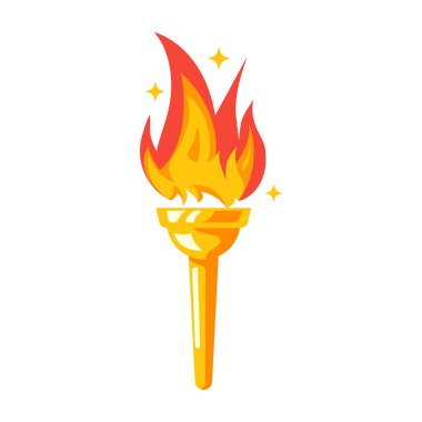 Torch icon. Fire symbol olympic games. clipart