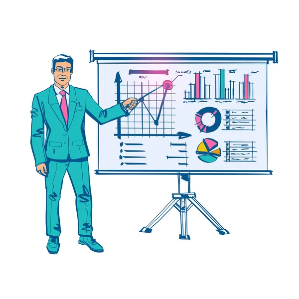 Financieel adviseur concept vector. Proces van boekhoud organisatie. — Stockvector