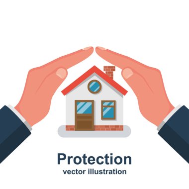 Emlak sigortası şablonu açılış sayfası. vektör düz