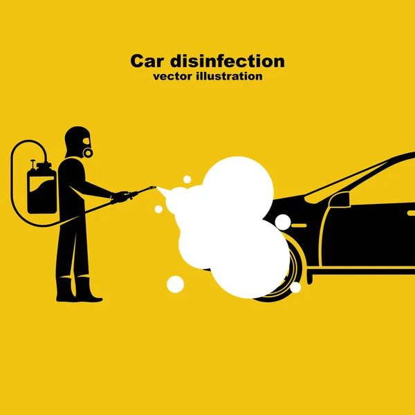 Désinfection Voiture Icône Noire Véhicule Nettoyage Lavage Prévention Coronavirus Covid — Image vectorielle