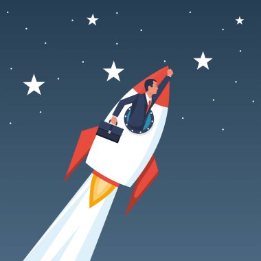 Roketli bir iş adamı. Başarılı bir insan bir amaç için çabalar..