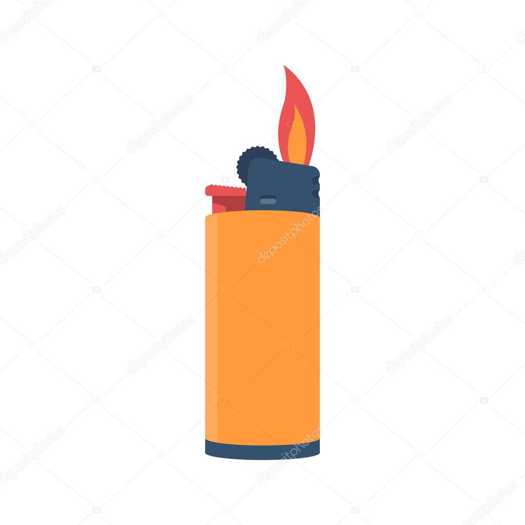 Flat style lighter isolated on a white background.