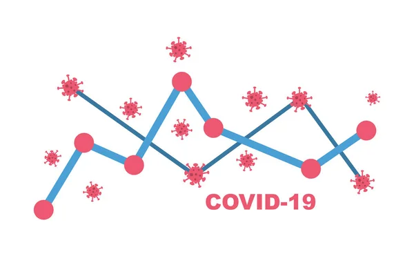 Статистика Коронавірусу Профілактика Комети Знижує Рівень Захворювання Зупиніть Вірус Малюнок — стоковий вектор