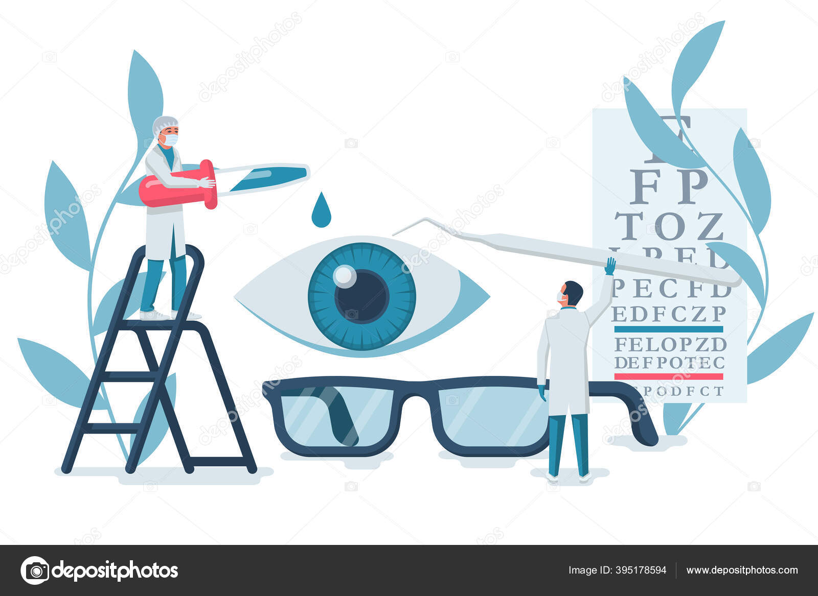 Ophthalmology Concept Web Banner Template Eye Examination Group Doctors  Treats Stock Vector Image by © #395178594
