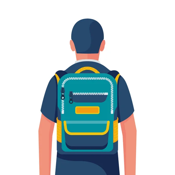 Ein Student Mit Einem Rucksack Auf Dem Rücken Vektor Illustration — Stockvektor