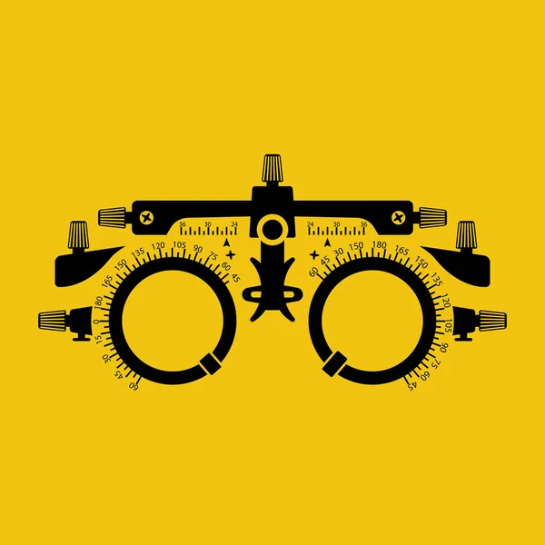 Οπτομετρητής Επίπεδη Μαύρη Σιλουέτα Εικονίδιο Πλαίσιο Οφθαλμολογικού Ελέγχου Δοκιμή Όρασης — Διανυσματικό Αρχείο