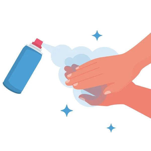 Spray antibacteriano para desinfecção das mãos — Vetor de Stock